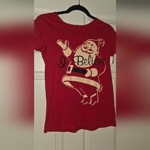 L.O.L. Vintage Red Santa Graphic Tee Medium Nwt